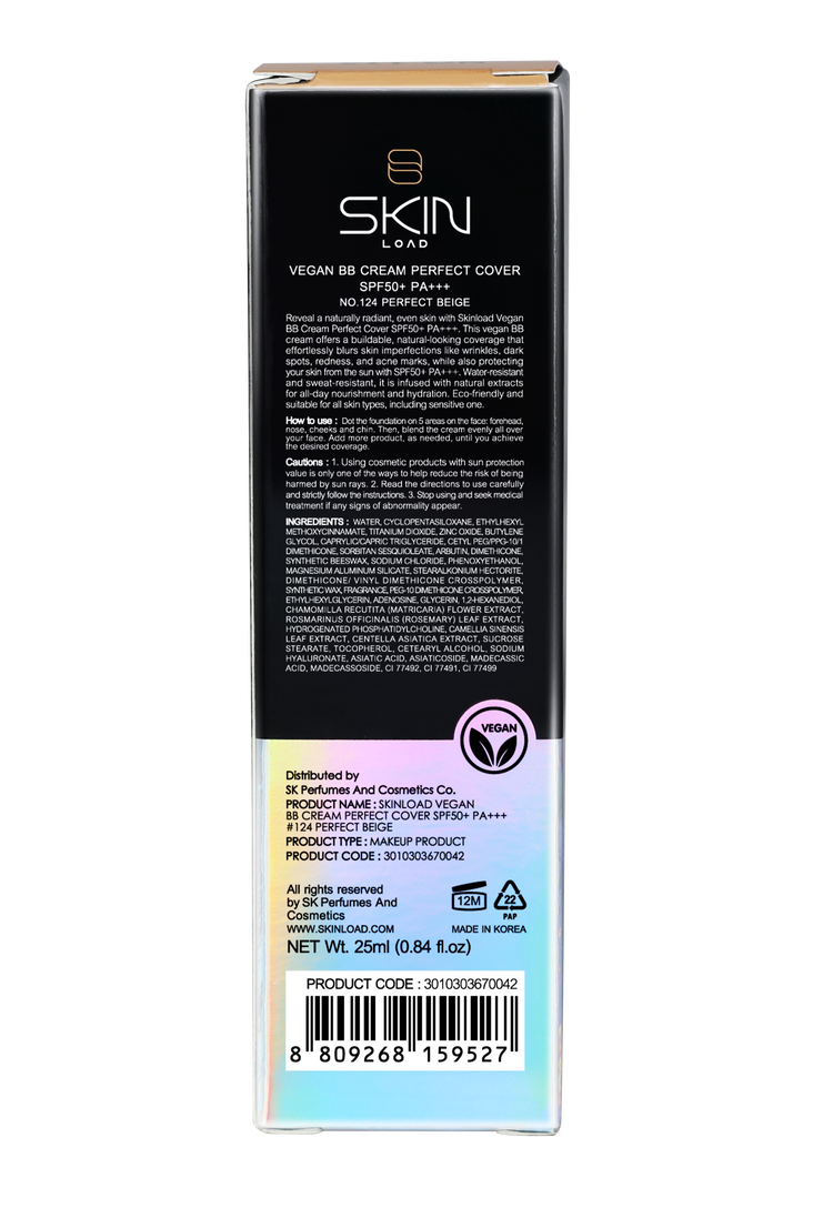 Vegan BB Cream Perfect Cover SPF50+ PA+++ #124 Perfect Beige - 25ml