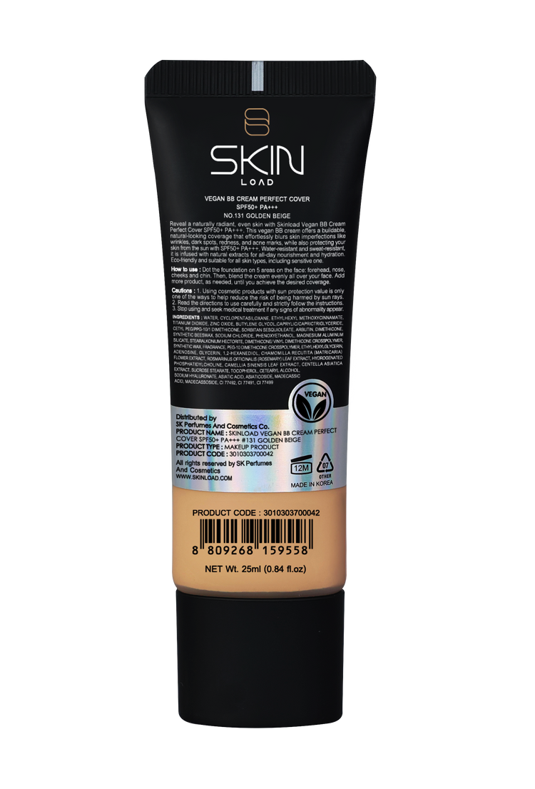 Vegan BB Cream Perfect Cover SPF50+ PA+++ #131 Golden Beige - 25ml