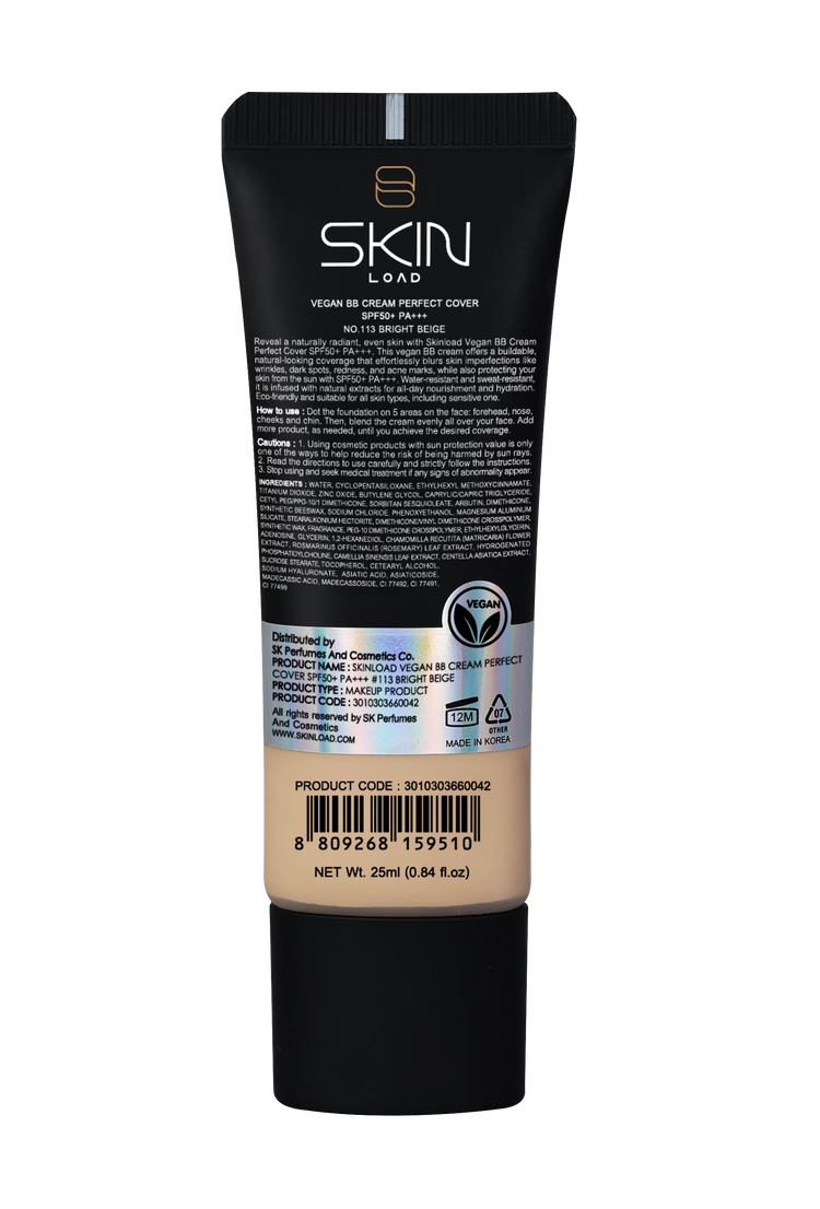 Vegan BB Cream Perfect Cover SPF50+ PA+++ #113 Bright Beige - 25ml